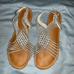 Silver blingy Not Rated sandals size 10